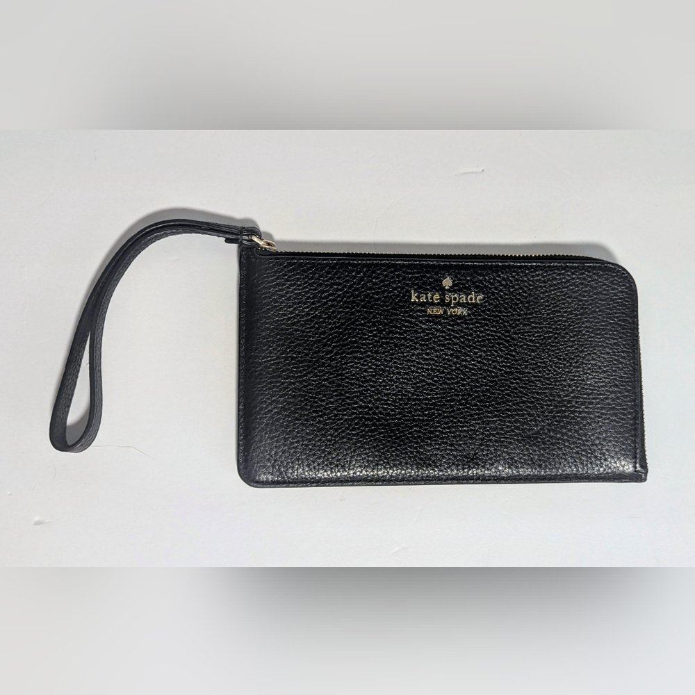 Kate Spade Black Pebbled Leather Wristlet